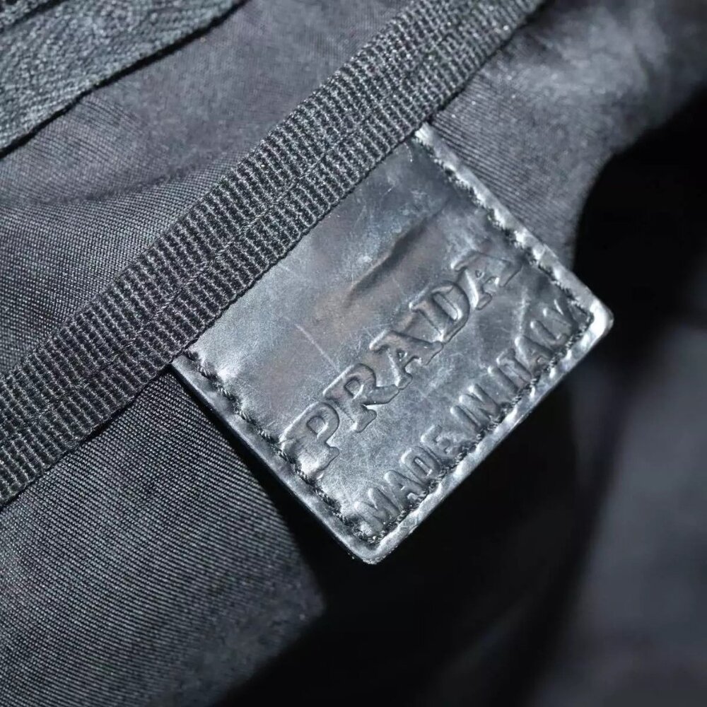 Prada Pouch Nylon Black Silver Auth - image 8